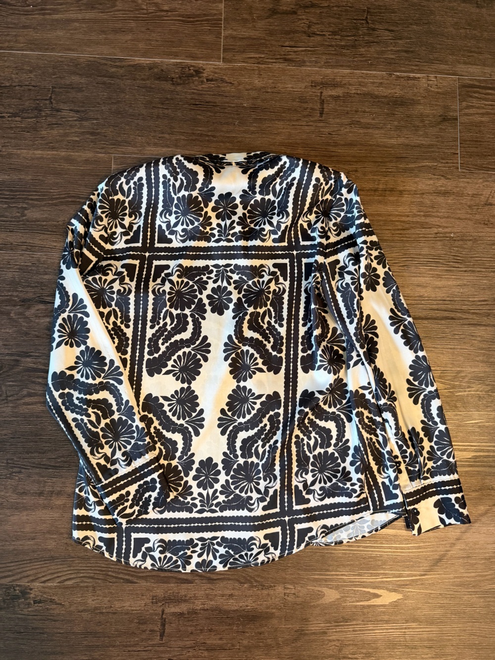 ANTONIO MELANI Black and Ivory Floral Blouse - Picture 3 of 4